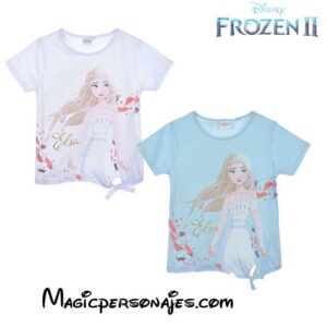 Camiseta  Frozen Elsa nudo para niña dos modelos