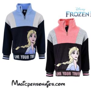 Sudadera Frozen Disney niña Live Your Truth con cremallera