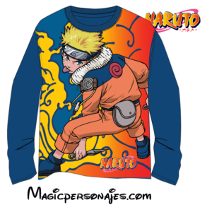 Camiseta Naruto para niño manga larga marino