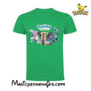 Camiseta Pokemon Palkia Dialga para niño manga corta verde