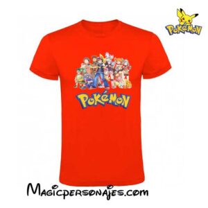 Camiseta Pokémon Ash and Friends manga corta