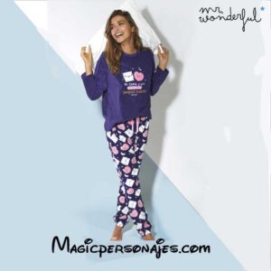 Pijama Mr Wonderful Mi Cama  y yo para Mujer  marino