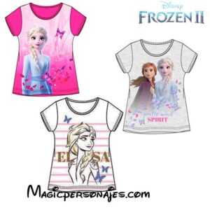 Camiseta Frozen Disney niña manga corta 3 colores