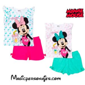 Pijama infantil Minnie Mouse  Disney verano algodón 100%