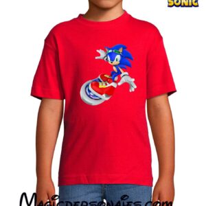 Camiseta Sonic  monopatín niño manga corta